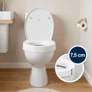 Réhausseur de WC avec abattant en duroplast 7,5cm