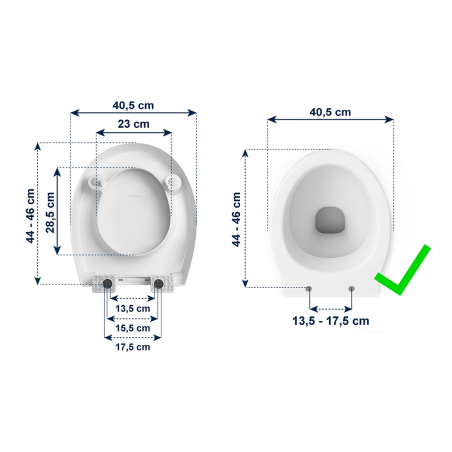 Réhausseur de WC avec abattant en duroplast 7,5cm