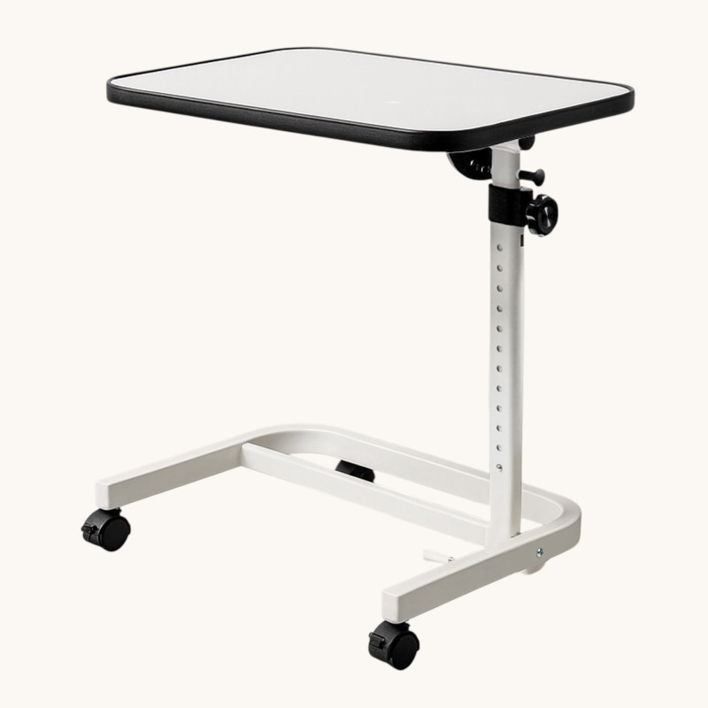 Table de lit sur roulettes - Blanc - 15 kg