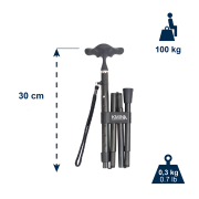 Canne de marche pliante en fibre de carbone avec poignée ergonomique