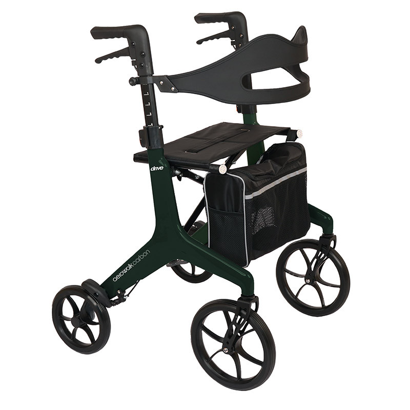 Déambulateur 4 roues ultra léger Aerowalk Carbon - Vert - 68 cm