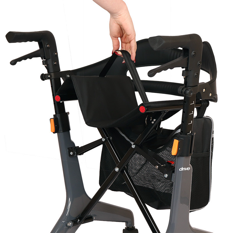 Déambulateur 4 roues ultra léger Aerowalk Carbon - Gris - 68 cm