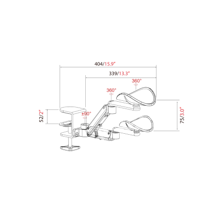 Support ergonomique avant bras Ergo B