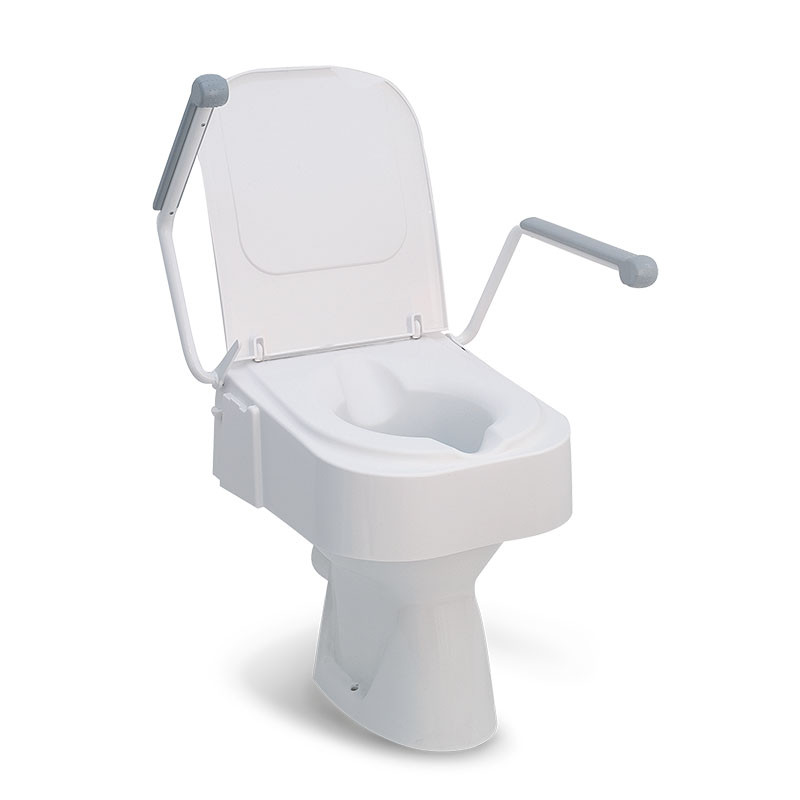 Réhausseur de WC avec accoudoirs relevables TSE 150 - Blanc - 150 kg