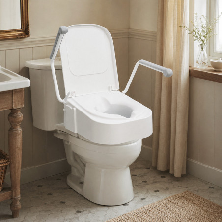 Réhausseur de WC avec accoudoirs relevables TSE 150