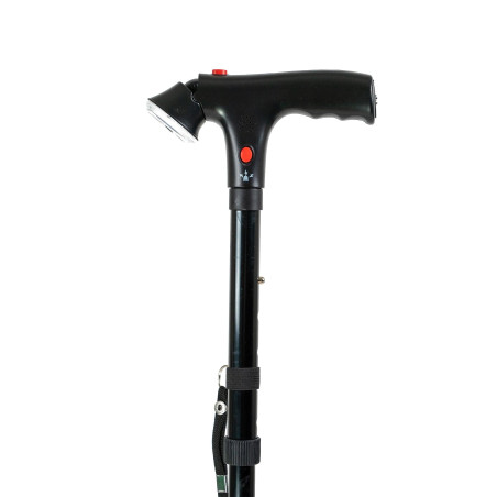 Canne de marche télescopique lumière et alarme