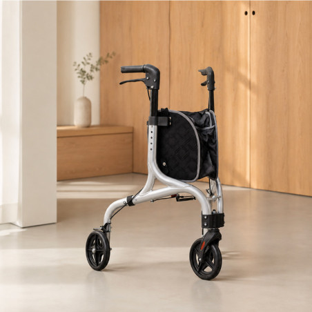 Déambulateur 3 roues en aluminium avec panier