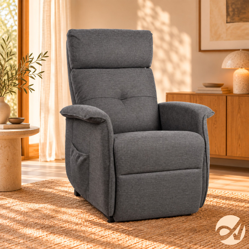Le fauteuil releveur électrique APLOS - Gris foncé - 92 cm