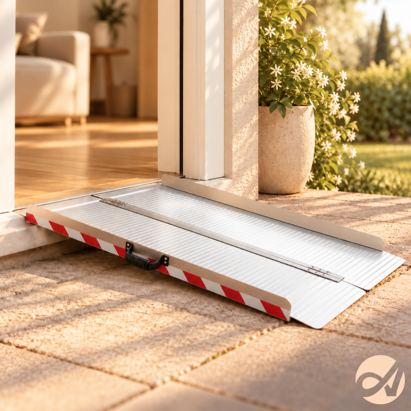 La rampe d'accès pliable APLOS - 244 cm - Norme ERP - Aluminium - Poids max supporté : - 300 kg