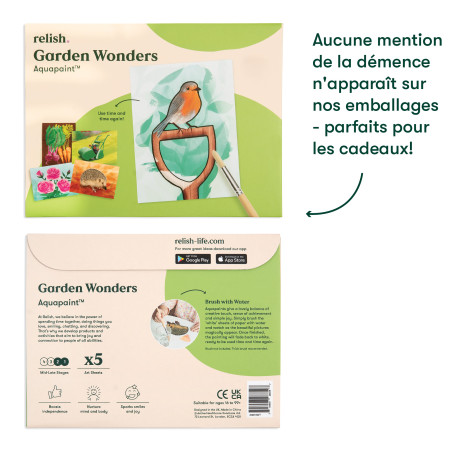 Peinture à l’eau Alzheimer réutilisable - Merveilles du jardin