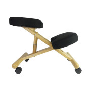 Siège assis genoux ergonomique à roulettes noir en mousse