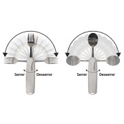 Lot cuillère et fourchette orientables et verrouillables