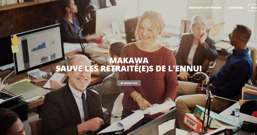 Capture d'écran de la plateforme Makawa