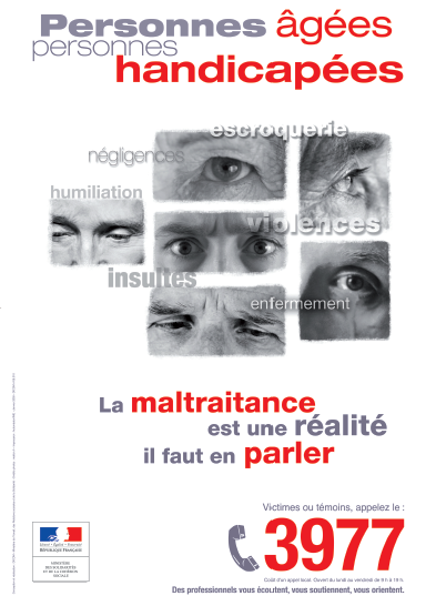 Affiche contre la maltraitance des personnes âgées