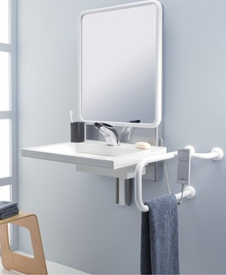 Un espace lavabo adapté au handicap moteur
